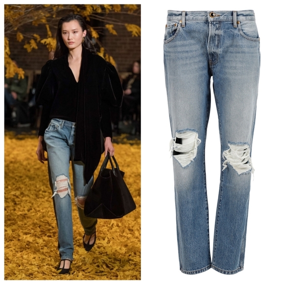 🆕️ Khaite Ripped 'Kyle' Runway Jeans Baddie Western Streetwear Size 27 Grunge - Picture 1 of 13